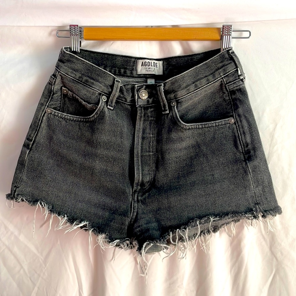 Agolde Black Jean Shorts